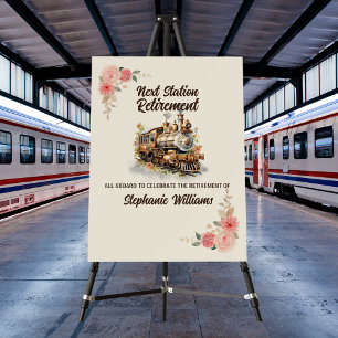 Women's Travel Vintage Train Retirement Party Foam Board