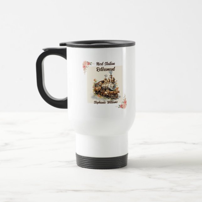 Women's Travel Vintage Train Retirement Party Mug (Left)