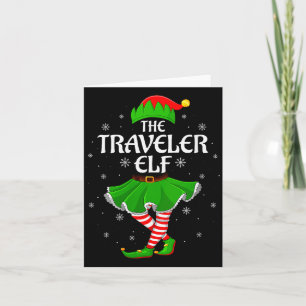 Womens Traveler Elf Christmas Family Girls Women E Card