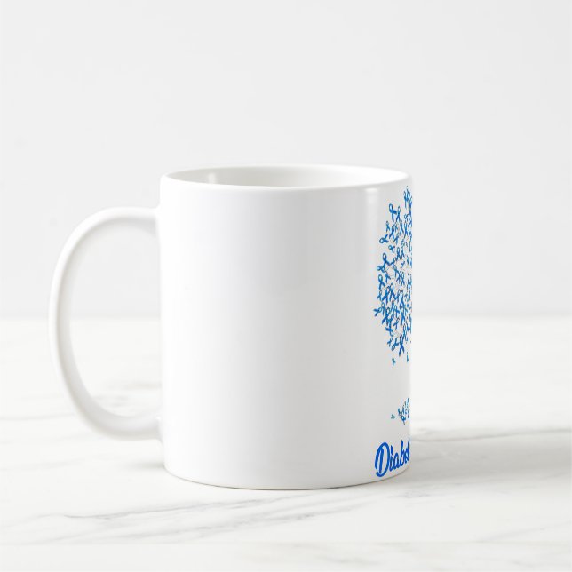 Womens Tree Blue Ribbon Diabetes Awareness   Coffee Mug (Left)