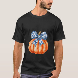 Womens Trendy Pumpkin Aesthetic Chinoiserie Coquet T-Shirt