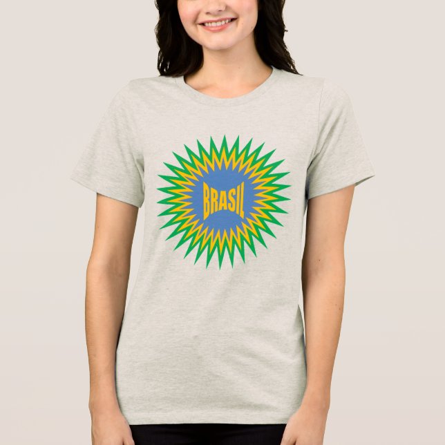 Women's Tri-blend T-Shirt oatmeal  SUN  BRASIL Shirt (Front)