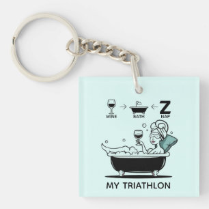 Womens Triathlon Keychain