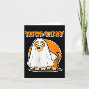 Womens Trick For Treat For Dog Lover - Dog Ghost Card
