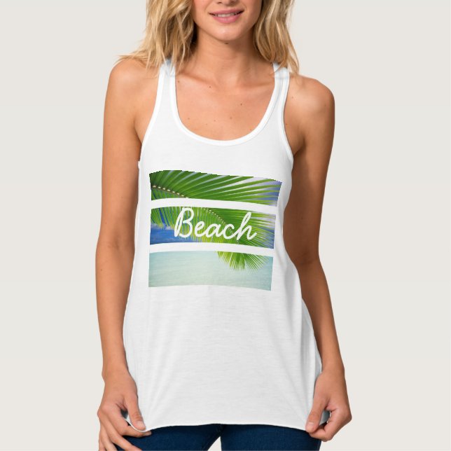 Women's Tropical Beach Tank Top (Front)