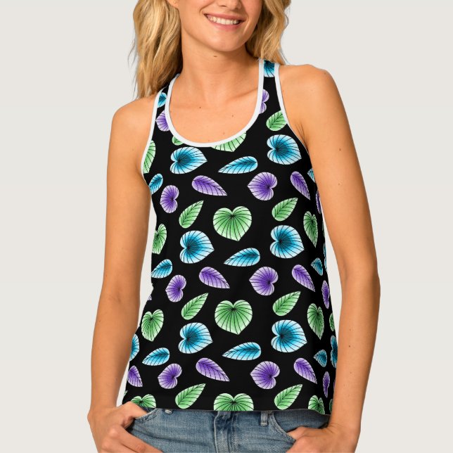 Womens Tropical Palms Tank Top (Front)