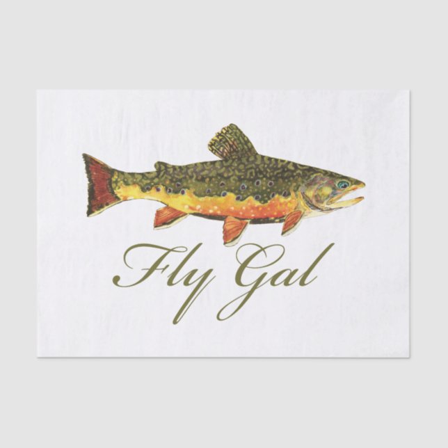 Women's Trout Fishing Tissue Paper (Front)