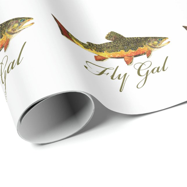 Women's Trout Fishing Wrapping Paper (Roll Corner)