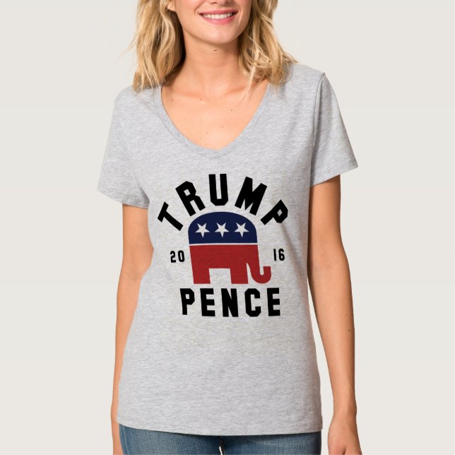 Womens Trump Pence V-Neck Shirt (Front)