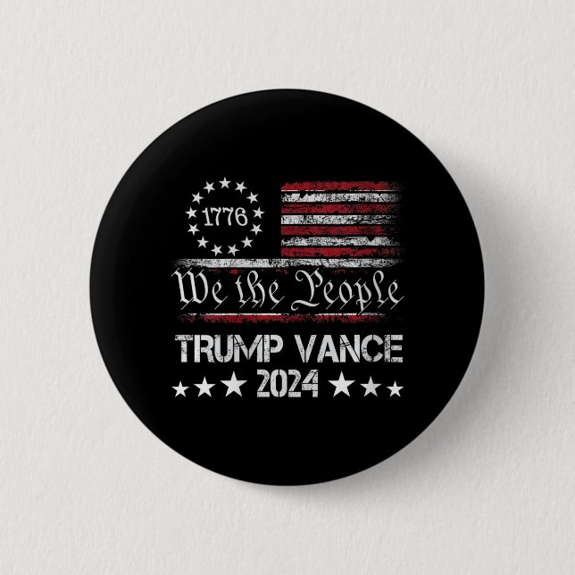 Womens Trump Vance 2024 President Trump Supporter  Button (Front)