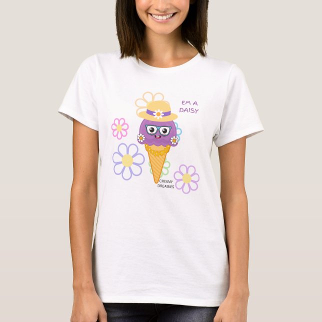 womens tshirt EM A DAISY Creamy Dreamies (Front)