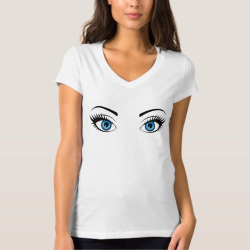 Womens TShirt with Beautiful Mysterious Blue Eyes