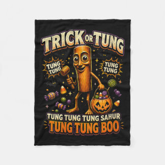 Womens Tung Tung Tung Sahur Halloween Brianrot Fleece Blanket