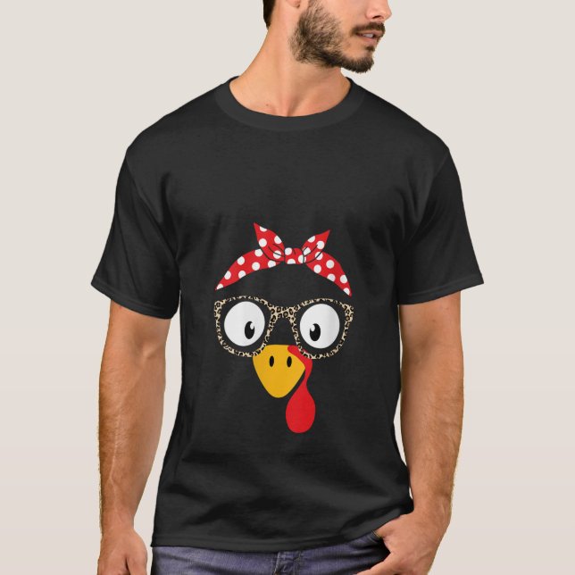 Womens Turkey woman or girl with leopard glasses f T-Shirt (Front)