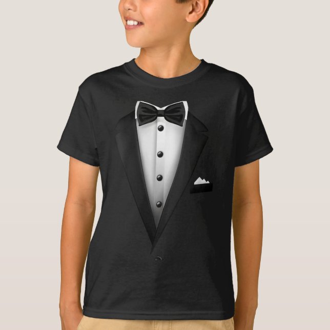 Womens Tuxedo Wedding Special Occasion Bow Tie V-n T-Shirt (Front)
