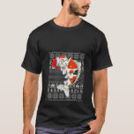 Womens Ugly Xmas Lighting Santa Hat Koi Fish Chris T-Shirt