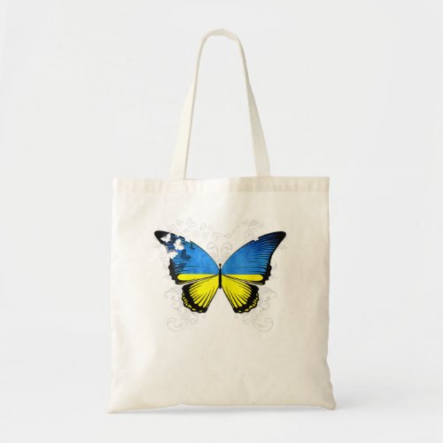 Womens Ukraine Flag Ukrainian Butterfly  Tote Bag