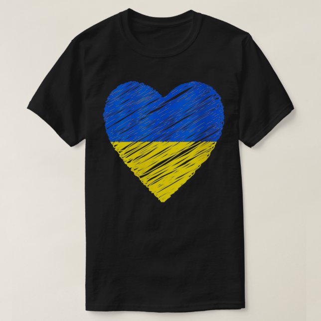 Womens Ukrainian Flag Heart Support Ukraine T-Shirt (Design Front)