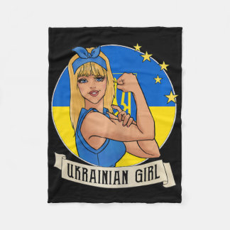 Womens Ukrainian Girl Ukraine Flag Merchandise Ukr Fleece Blanket