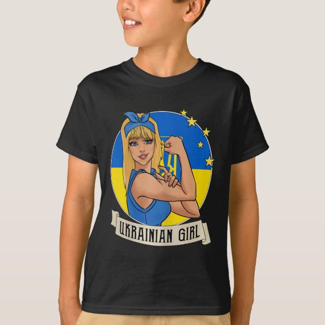 Womens Ukrainian Girl Ukraine Flag Merchandise Ukr T-Shirt (Front)
