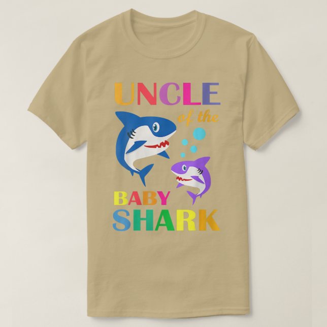 Womens Uncle Of The Baby Birthday Shark Uncle Shar T-Shirt (Design Front)