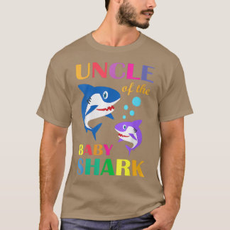 Womens Uncle Of The Baby Birthday Shark Uncle Shar T-Shirt