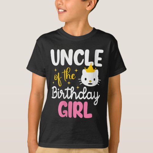 Womens Uncle Of The Birthday Girl Cat Kitty Prince T_Shirt