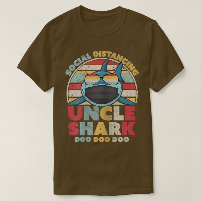 Womens Uncle SharkSocial Distancing, For Uncles  T-Shirt (Design Front)