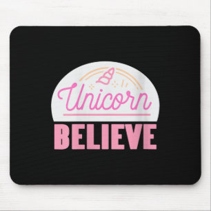 Womens Unicorn Believe Sitive Magic Fantasy Rainbo Mouse Pad