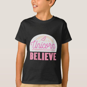 Womens Unicorn Believe Sitive Magic Fantasy Rainbo T-Shirt