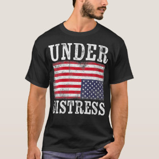 Womens Upside Down American Flag Under Distress Un T-Shirt