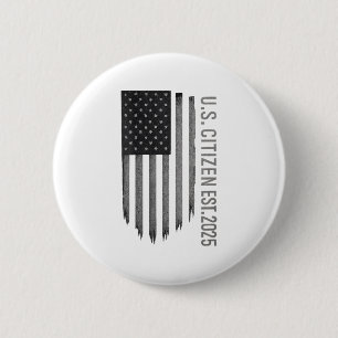 Womens Us Citizen Est. 2025 Usa American Flag Unit Button
