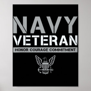 Womens Us Navy - Veteran Honor Courage Commitment Poster