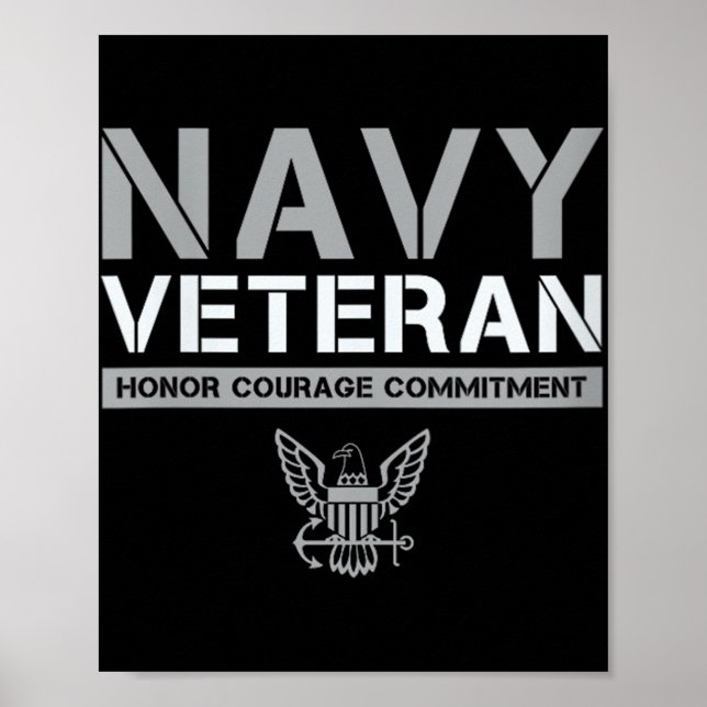 Womens Us Navy - Veteran Honor Courage Commitment  Poster (Front)