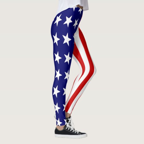 Womens USA Patriotic Leggings American Flag Leggings