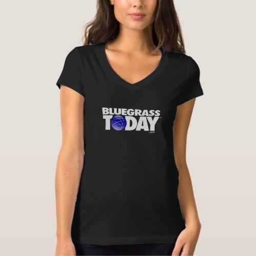 Womens V_Neck Bluegrass Today Logo T_Shirt