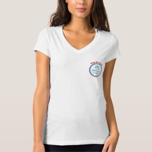 Womens V neck MdDS Awareness shirt