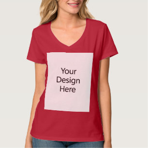 Women's V-Neck T-Shirt Deep Red
