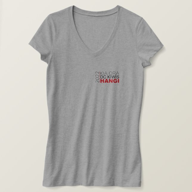 Womens V neck T shirt - Hangi (Design Front)