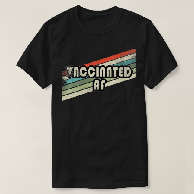 Womens Vaccinated AF Funny Retro VNeck  T-Shirt (Design Front)
