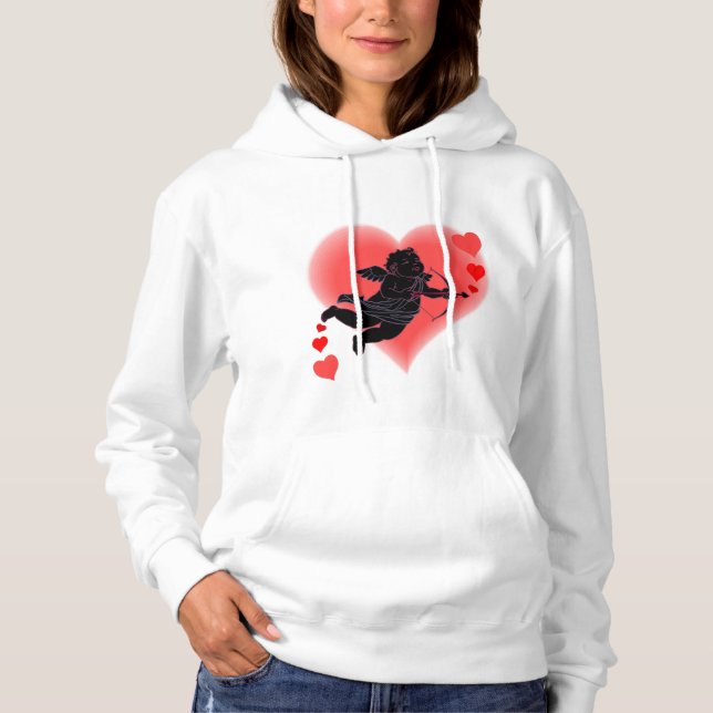 Women's Valentine Hoodies Cupid Sweatshirt (Front)