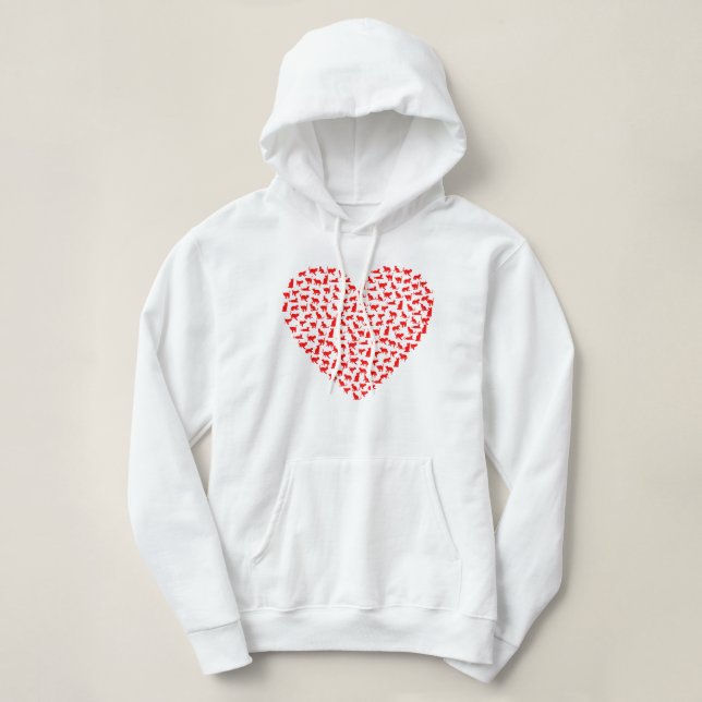 Womens Valentines Day Cat Heart  SweatShirt (Design Front)