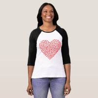 Womens Valentines Day Cat Heart T-Shirt