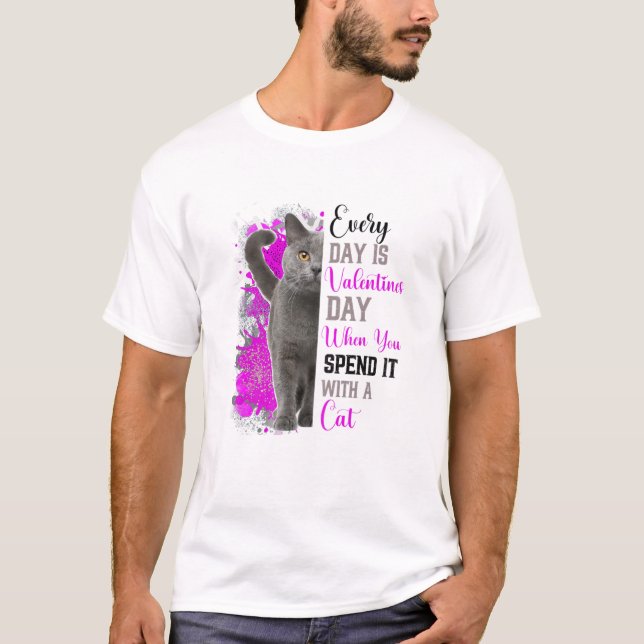 Womens Valentines Day Cat Mother Mom Mum Mama Owne T-Shirt (Front)
