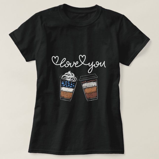 Womens Valentines Day Coffee Lover Gift T-Shirt (Design Front)
