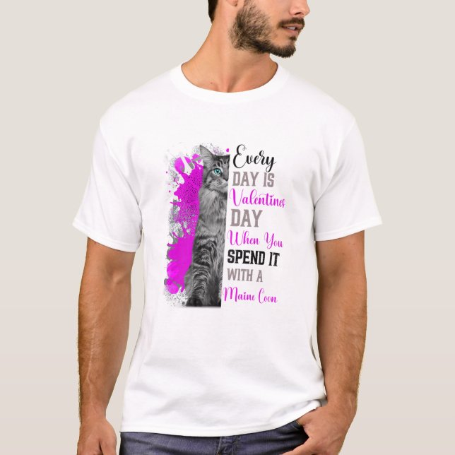 Womens Valentines Day Maine Coon Cat Mama Mother F T-Shirt (Front)