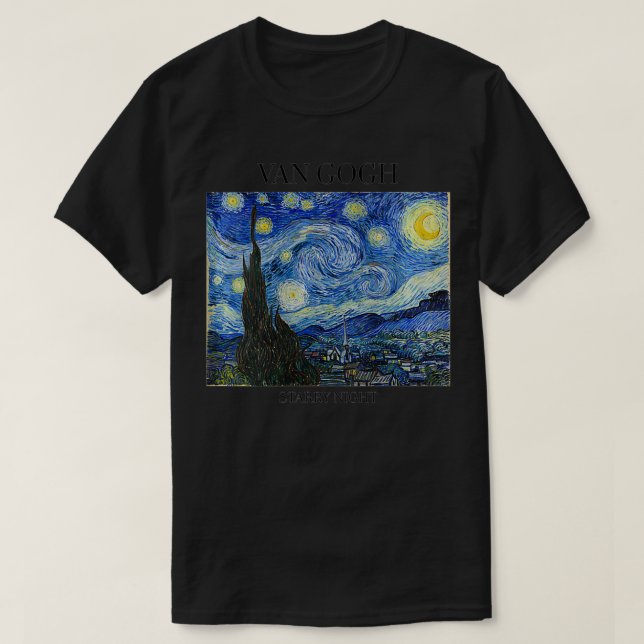 Womens Van Gogh Starry Night Impressionist Art Vin T-Shirt (Design Front)