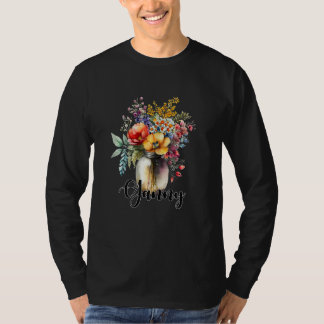 Womens Vase of Wildflowers Ganny T-Shirt