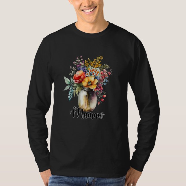 Womens Vase of Wildflowers Mamaw T-Shirt (Front)