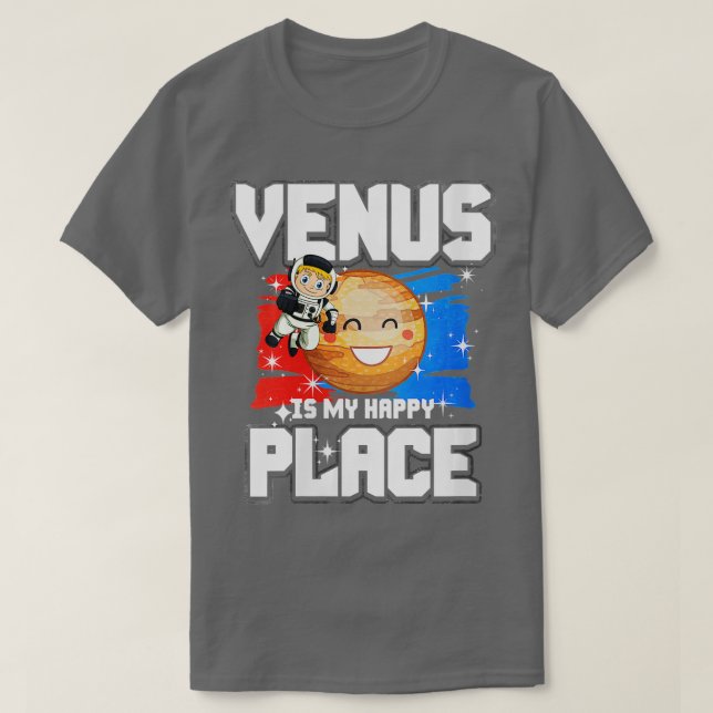 Womens Venus Is My Happy Place VNeck  T-Shirt (Design Front)